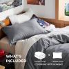 imageBedsure Duvet Cover Queen Size  Only Includes 1 Duvet Cover 90x90 Hotel Luxury Soft Double Brushed All Season Bedding for Kids amp Adults Zipper Closure Grey No Comforter No Pillow Shams00  Dark Grey No Comforter