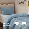 imageBedsure Duvet Cover Queen Size  Only Includes 1 Duvet Cover 90x90 Hotel Luxury Soft Double Brushed All Season Bedding for Kids amp Adults Zipper Closure Grey No Comforter No Pillow Shams06  Mineral Blue No Comforter