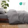 imageBedsure Duvet Cover Queen Size  Only Includes 1 Duvet Cover 90x90 Hotel Luxury Soft Double Brushed All Season Bedding for Kids amp Adults Zipper Closure Grey No Comforter No Pillow Shams05  Grey With Fitted Sheet