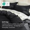 imageBedsure Duvet Cover Queen Size  Only Includes 1 Duvet Cover 90x90 Hotel Luxury Soft Double Brushed All Season Bedding for Kids amp Adults Zipper Closure Grey No Comforter No Pillow Shams07  Black No Comforter