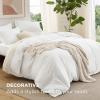 imageBedsure Duvet Cover Queen Size  Only Includes 1 Duvet Cover 90x90 Hotel Luxury Soft Double Brushed All Season Bedding for Kids amp Adults Zipper Closure Grey No Comforter No Pillow Shams01  White 6piece With Fitted Sheet