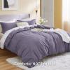 imageBedsure Duvet Cover Queen Size  Only Includes 1 Duvet Cover 90x90 Hotel Luxury Soft Double Brushed All Season Bedding for Kids amp Adults Zipper Closure Grey No Comforter No Pillow Shams11  Grayish Purple No Comforter