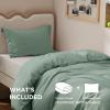 imageBedsure Duvet Cover Queen Size  Only Includes 1 Duvet Cover 90x90 Hotel Luxury Soft Double Brushed All Season Bedding for Kids amp Adults Zipper Closure Grey No Comforter No Pillow Shams04  Sage Green No Comforter