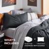 imageBedsure Duvet Cover Queen Size  Only Includes 1 Duvet Cover 90x90 Hotel Luxury Soft Double Brushed All Season Bedding for Kids amp Adults Zipper Closure Grey No Comforter No Pillow Shams07  Black No Comforter