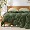 imageBedsure Duvet Cover Queen Size  Only Includes 1 Duvet Cover 90x90 Hotel Luxury Soft Double Brushed All Season Bedding for Kids amp Adults Zipper Closure Grey No Comforter No Pillow Shams02  Olive Green Only Duvet Cover