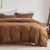 imageBedsure Duvet Cover Queen Size  Only Includes 1 Duvet Cover 90x90 Hotel Luxury Soft Double Brushed All Season Bedding for Kids amp Adults Zipper Closure Grey No Comforter No Pillow Shams09  Brown No Comforter