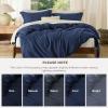 imageBedsure Duvet Cover Queen Size  Only Includes 1 Duvet Cover 90x90 Hotel Luxury Soft Double Brushed All Season Bedding for Kids amp Adults Zipper Closure Grey No Comforter No Pillow Shams00  Navy Blue No Comforter