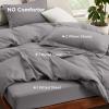 imageBedsure Duvet Cover Queen Size  Only Includes 1 Duvet Cover 90x90 Hotel Luxury Soft Double Brushed All Season Bedding for Kids amp Adults Zipper Closure Grey No Comforter No Pillow Shams05  Grey With Fitted Sheet