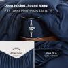imageBedsure Duvet Cover Queen Size  Only Includes 1 Duvet Cover 90x90 Hotel Luxury Soft Double Brushed All Season Bedding for Kids amp Adults Zipper Closure Grey No Comforter No Pillow Shams00  Navy Blue With Fitted Sheet