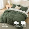 imageBedsure Duvet Cover Queen Size  Only Includes 1 Duvet Cover 90x90 Hotel Luxury Soft Double Brushed All Season Bedding for Kids amp Adults Zipper Closure Grey No Comforter No Pillow Shams02  Olive Green No Comforter
