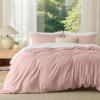 imageBedsure Duvet Cover Queen Size  Only Includes 1 Duvet Cover 90x90 Hotel Luxury Soft Double Brushed All Season Bedding for Kids amp Adults Zipper Closure Grey No Comforter No Pillow Shams08  Blush Pink No Comforter