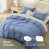 imageBedsure Duvet Cover Queen Size  Only Includes 1 Duvet Cover 90x90 Hotel Luxury Soft Double Brushed All Season Bedding for Kids amp Adults Zipper Closure Grey No Comforter No Pillow Shams06  Slate Blue No Comforter