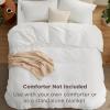 imageBedsure Duvet Cover Queen Size  Only Includes 1 Duvet Cover 90x90 Hotel Luxury Soft Double Brushed All Season Bedding for Kids amp Adults Zipper Closure Grey No Comforter No Pillow Shams01  White With Fitted Sheet