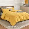 imageBedsure Duvet Cover Queen Size  Only Includes 1 Duvet Cover 90x90 Hotel Luxury Soft Double Brushed All Season Bedding for Kids amp Adults Zipper Closure Grey No Comforter No Pillow Shams10  Golden Yellow No Comforter