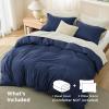 imageBedsure Duvet Cover Queen Size  Only Includes 1 Duvet Cover 90x90 Hotel Luxury Soft Double Brushed All Season Bedding for Kids amp Adults Zipper Closure Grey No Comforter No Pillow Shams00  Navy Blue No Comforter