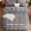 imageBedsure Duvet Cover Queen Size  Only Includes 1 Duvet Cover 90x90 Hotel Luxury Soft Double Brushed All Season Bedding for Kids amp Adults Zipper Closure Grey No Comforter No Pillow Shams05  Grey With Fitted Sheet