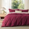 imageBedsure Duvet Cover Queen Size  Only Includes 1 Duvet Cover 90x90 Hotel Luxury Soft Double Brushed All Season Bedding for Kids amp Adults Zipper Closure Grey No Comforter No Pillow Shams08  Red No Comforter