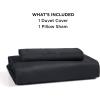 imageBedsure Duvet Cover Queen Size  Only Includes 1 Duvet Cover 90x90 Hotel Luxury Soft Double Brushed All Season Bedding for Kids amp Adults Zipper Closure Grey No Comforter No Pillow Shams07  Black No Comforter