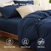 imageBedsure Duvet Cover Queen Size  Only Includes 1 Duvet Cover 90x90 Hotel Luxury Soft Double Brushed All Season Bedding for Kids amp Adults Zipper Closure Grey No Comforter No Pillow Shams00  Navy Blue With Fitted Sheet