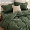 imageBedsure Duvet Cover Queen Size  Only Includes 1 Duvet Cover 90x90 Hotel Luxury Soft Double Brushed All Season Bedding for Kids amp Adults Zipper Closure Grey No Comforter No Pillow Shams02  Olive Green With Fitted Sheet