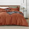 imageBedsure Duvet Cover Queen Size  Only Includes 1 Duvet Cover 90x90 Hotel Luxury Soft Double Brushed All Season Bedding for Kids amp Adults Zipper Closure Grey No Comforter No Pillow Shams09  Terracotta No Comforter