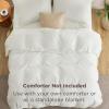imageBedsure Duvet Cover Queen Size  Only Includes 1 Duvet Cover 90x90 Hotel Luxury Soft Double Brushed All Season Bedding for Kids amp Adults Zipper Closure Grey No Comforter No Pillow Shams02  Cream White With Fitted Sheet