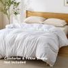 imageBedsure Duvet Cover Queen Size  Only Includes 1 Duvet Cover 90x90 Hotel Luxury Soft Double Brushed All Season Bedding for Kids amp Adults Zipper Closure Grey No Comforter No Pillow Shams01  White Only Duvet Cover