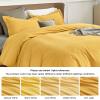imageBedsure Duvet Cover Queen Size  Only Includes 1 Duvet Cover 90x90 Hotel Luxury Soft Double Brushed All Season Bedding for Kids amp Adults Zipper Closure Grey No Comforter No Pillow Shams10  Golden Yellow No Comforter