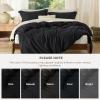 imageBedsure Duvet Cover Queen Size  Only Includes 1 Duvet Cover 90x90 Hotel Luxury Soft Double Brushed All Season Bedding for Kids amp Adults Zipper Closure Grey No Comforter No Pillow Shams07  Black No Comforter