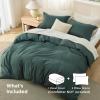 imageBedsure Duvet Cover Queen Size  Only Includes 1 Duvet Cover 90x90 Hotel Luxury Soft Double Brushed All Season Bedding for Kids amp Adults Zipper Closure Grey No Comforter No Pillow Shams04  Forest Green No Comforter