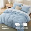 imageBedsure Duvet Cover Queen Size  Only Includes 1 Duvet Cover 90x90 Hotel Luxury Soft Double Brushed All Season Bedding for Kids amp Adults Zipper Closure Grey No Comforter No Pillow Shams06  Light Blue No Comforter