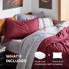 imageBedsure Duvet Cover Queen Size  Only Includes 1 Duvet Cover 90x90 Hotel Luxury Soft Double Brushed All Season Bedding for Kids amp Adults Zipper Closure Grey No Comforter No Pillow Shams08  Red No Comforter
