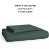 imageBedsure Duvet Cover Queen Size  Only Includes 1 Duvet Cover 90x90 Hotel Luxury Soft Double Brushed All Season Bedding for Kids amp Adults Zipper Closure Grey No Comforter No Pillow Shams04  Forest Green No Comforter