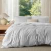 imageBedsure Duvet Cover Queen Size  Only Includes 1 Duvet Cover 90x90 Hotel Luxury Soft Double Brushed All Season Bedding for Kids amp Adults Zipper Closure Grey No Comforter No Pillow Shams05  Silver Grey No Comforter