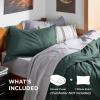 imageBedsure Duvet Cover Queen Size  Only Includes 1 Duvet Cover 90x90 Hotel Luxury Soft Double Brushed All Season Bedding for Kids amp Adults Zipper Closure Grey No Comforter No Pillow Shams04  Forest Green No Comforter