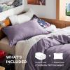 imageBedsure Duvet Cover Queen Size  Only Includes 1 Duvet Cover 90x90 Hotel Luxury Soft Double Brushed All Season Bedding for Kids amp Adults Zipper Closure Grey No Comforter No Pillow Shams11  Grayish Purple No Comforter