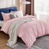 imageBedsure Duvet Cover Queen Size  Only Includes 1 Duvet Cover 90x90 Hotel Luxury Soft Double Brushed All Season Bedding for Kids amp Adults Zipper Closure Grey No Comforter No Pillow ShamsPink 2piece No Comforter