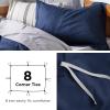 imageBedsure Duvet Cover Queen Size  Only Includes 1 Duvet Cover 90x90 Hotel Luxury Soft Double Brushed All Season Bedding for Kids amp Adults Zipper Closure Grey No Comforter No Pillow Shams00  Navy Blue No Comforter