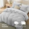 imageBedsure Duvet Cover Queen Size  Only Includes 1 Duvet Cover 90x90 Hotel Luxury Soft Double Brushed All Season Bedding for Kids amp Adults Zipper Closure Grey No Comforter No Pillow Shams05  Silver Grey No Comforter
