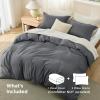 imageBedsure Duvet Cover Queen Size  Only Includes 1 Duvet Cover 90x90 Hotel Luxury Soft Double Brushed All Season Bedding for Kids amp Adults Zipper Closure Grey No Comforter No Pillow Shams00  Dark Grey No Comforter