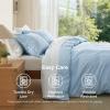 imageBedsure Duvet Cover Queen Size  Only Includes 1 Duvet Cover 90x90 Hotel Luxury Soft Double Brushed All Season Bedding for Kids amp Adults Zipper Closure Grey No Comforter No Pillow Shams06  Light Blue No Comforter