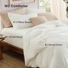 imageBedsure Duvet Cover Queen Size  Only Includes 1 Duvet Cover 90x90 Hotel Luxury Soft Double Brushed All Season Bedding for Kids amp Adults Zipper Closure Grey No Comforter No Pillow Shams02  Cream White With Fitted Sheet