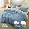 imageBedsure Duvet Cover Queen Size  Only Includes 1 Duvet Cover 90x90 Hotel Luxury Soft Double Brushed All Season Bedding for Kids amp Adults Zipper Closure Grey No Comforter No Pillow Shams06  Mineral Blue No Comforter