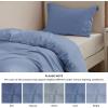 imageBedsure Duvet Cover Queen Size  Only Includes 1 Duvet Cover 90x90 Hotel Luxury Soft Double Brushed All Season Bedding for Kids amp Adults Zipper Closure Grey No Comforter No Pillow Shams06  Slate Blue No Comforter