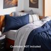 imageBedsure Duvet Cover Queen Size  Only Includes 1 Duvet Cover 90x90 Hotel Luxury Soft Double Brushed All Season Bedding for Kids amp Adults Zipper Closure Grey No Comforter No Pillow Shams00  Navy Blue No Comforter