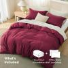 imageBedsure Duvet Cover Queen Size  Only Includes 1 Duvet Cover 90x90 Hotel Luxury Soft Double Brushed All Season Bedding for Kids amp Adults Zipper Closure Grey No Comforter No Pillow Shams08  Red No Comforter