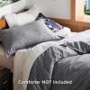 imageBedsure Duvet Cover Queen Size  Only Includes 1 Duvet Cover 90x90 Hotel Luxury Soft Double Brushed All Season Bedding for Kids amp Adults Zipper Closure Grey No Comforter No Pillow Shams05  Grey No Comforter