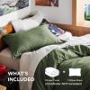 imageBedsure Duvet Cover Queen Size  Only Includes 1 Duvet Cover 90x90 Hotel Luxury Soft Double Brushed All Season Bedding for Kids amp Adults Zipper Closure Grey No Comforter No Pillow Shams02  Olive Green No Comforter