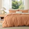 imageBedsure Duvet Cover Queen Size  Only Includes 1 Duvet Cover 90x90 Hotel Luxury Soft Double Brushed All Season Bedding for Kids amp Adults Zipper Closure Grey No Comforter No Pillow Shams02  Burnt Orange No Comforter