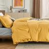 imageBedsure Duvet Cover Queen Size  Only Includes 1 Duvet Cover 90x90 Hotel Luxury Soft Double Brushed All Season Bedding for Kids amp Adults Zipper Closure Grey No Comforter No Pillow Shams10  Golden Yellow No Comforter